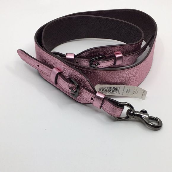 Coach Handbags - RARE Coach Metallic pink leather guitar strap NWT